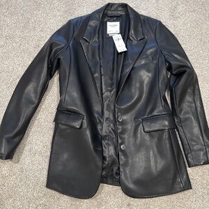 Abercrombie and fit h leather blazer